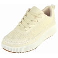 thumbnail image 1 of La Sheelah Women Knitted Low Top Patchwork Fashion Sneaker Casual Lace-Up Comfort Walking Shoes Lightweight Platform Sole Trendy Woven Design TIMELESS-12 Beige Bone Nude 8.5, 1 of 5