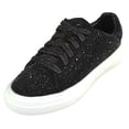thumbnail image 1 of La Sheelah Women’s Rhinestone Platform Sneakers – Sparkly Glitter Fashion Shoes, Bling Casual Lace-Up Sneakers, Crystal Streetwear Flatform Shoes DOLCE-66 Black 5.5, 1 of 5