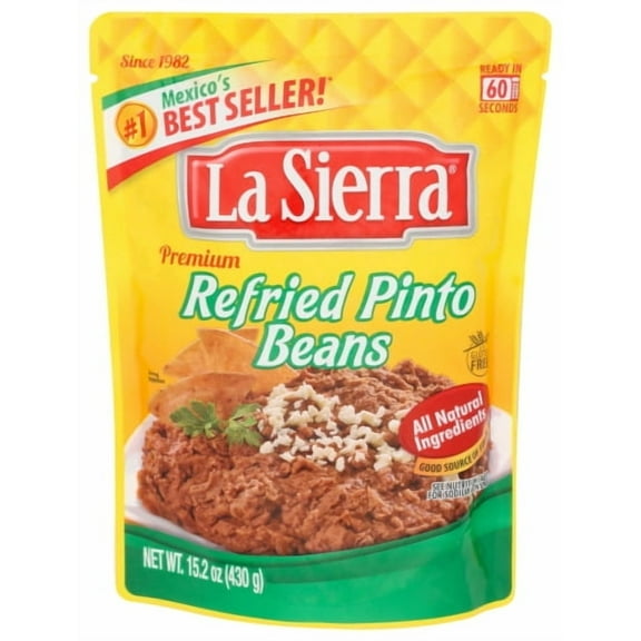 La Sierra Refried Pinto Beans Pouch 15.2 oz (Pack Of 16)