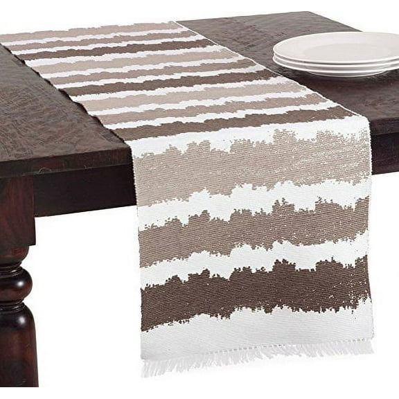 La Spezia Ribbed OmbrÃ© Cotton Table Runner (mocha)