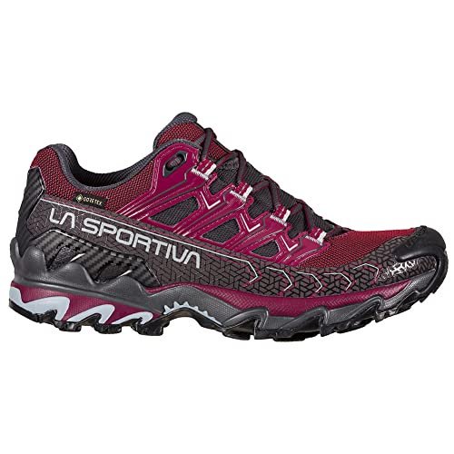 La Sportiva Women's Ultra Raptor II GTX Trail Running Shoes, Red Plum/Carbon, 7.5