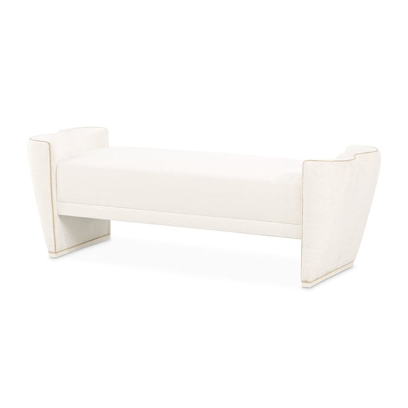 La Terrazza Chenille Accent Bench - Creamy Pearl
