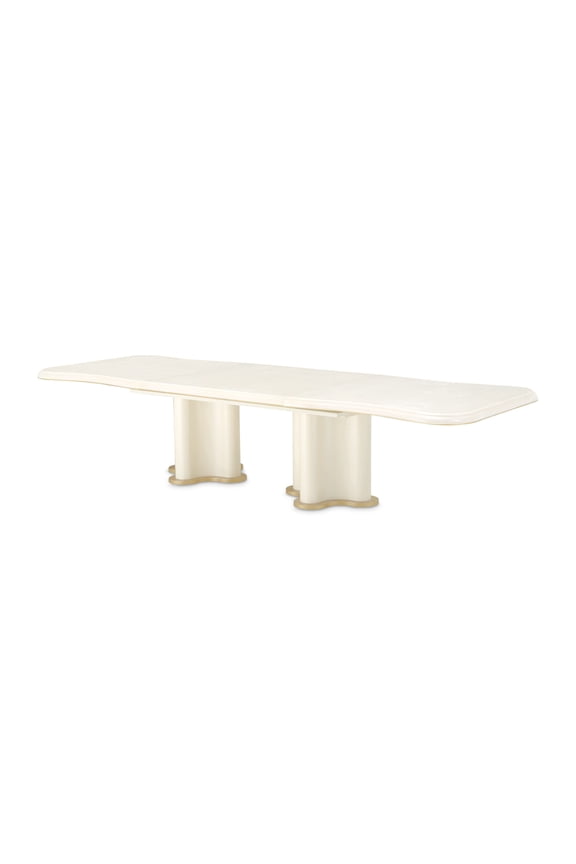 La Terrazza Double Pedestal Dining Table - Creamy Pearl