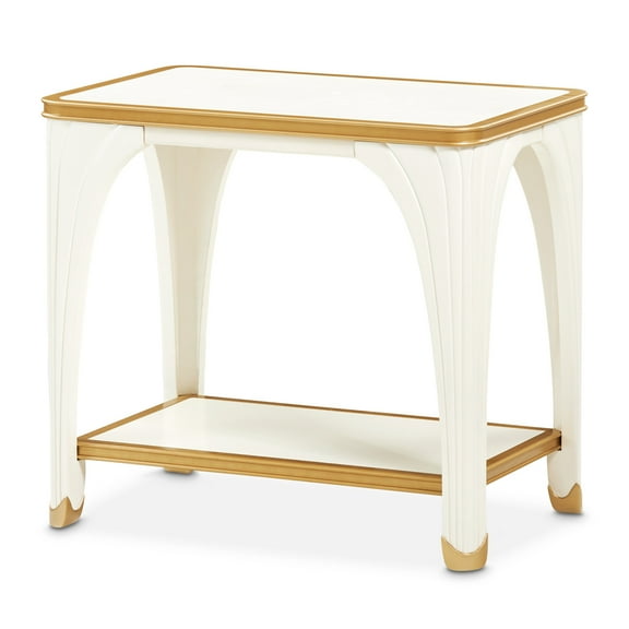 La Terrazza End Table - Creamy Pearl