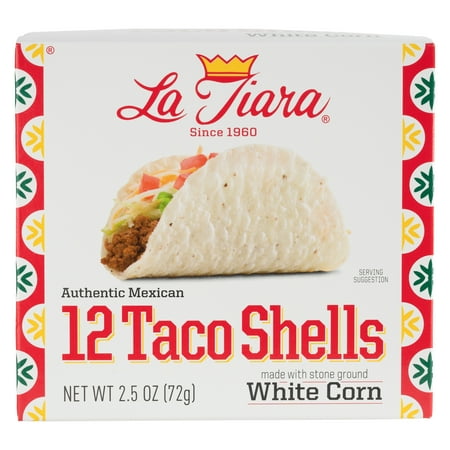 La Tiara Authentic Mexican Hard Taco Shells, 2.5 oz, 12 Count