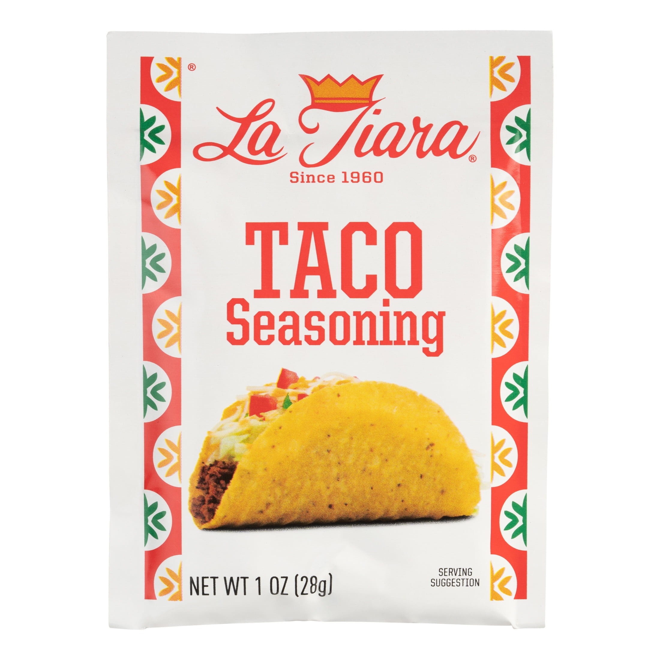 (4 pack) La Tiara Authentic Mexican Taco Seasoning, 1Ounce Packet