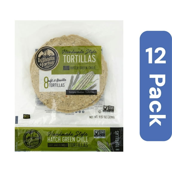 La Tortilla Factory Green Chile Corn Tortillas 11.57 oz (Pack Of 12)