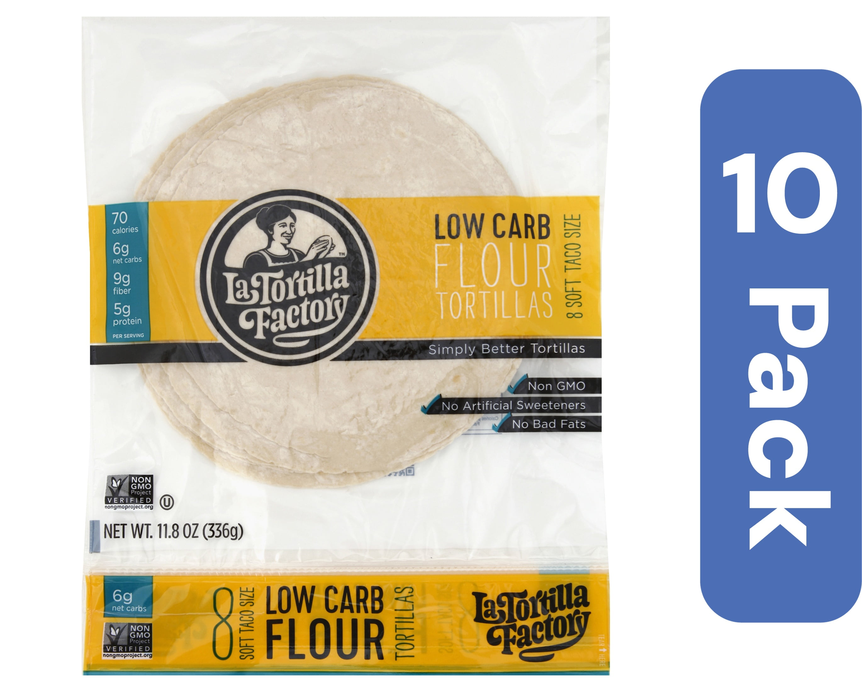 La Tortilla Factory Low Carb Flour Tortilla 11.8 oz (Pack Of 10)