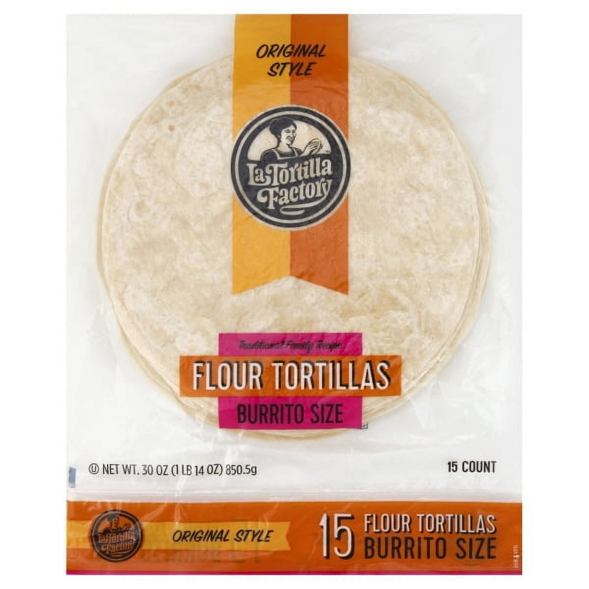 La Tortilla Factory, Original Style Flour Tortillas, Burrito Size, 15