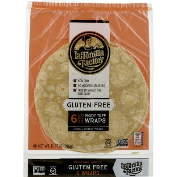 LA TORTILLA FAC - Ancient Grain Ivory Teff Wraps 13.96OZ ( Pack of 10)