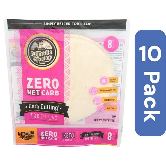 La Tortilla Factory Zero Net Carb Flour Tortilla 11 oz (Pack Of 10)