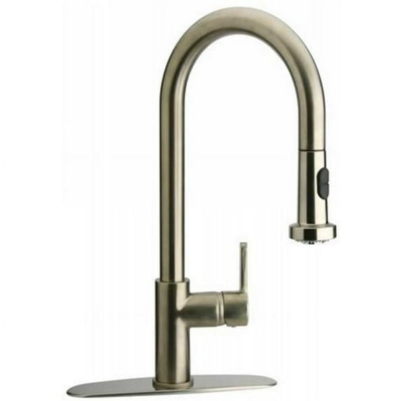 La Toscana 64PW591JO Single Handle Kitchen Faucet With Pull-down Spout- Brushed Nickel