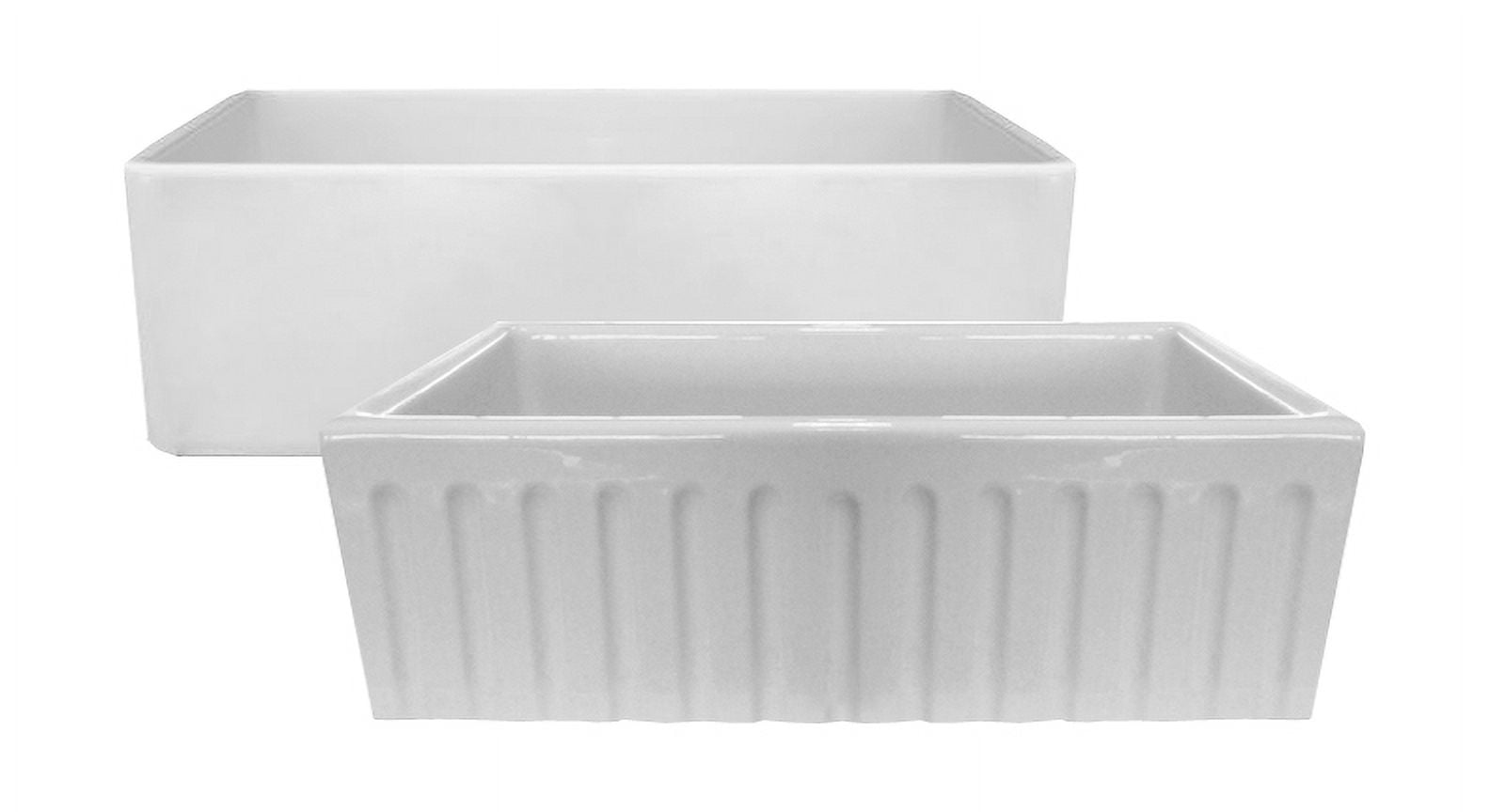 White 30-Inch Fireclay Farmhouse Single Basin Sink