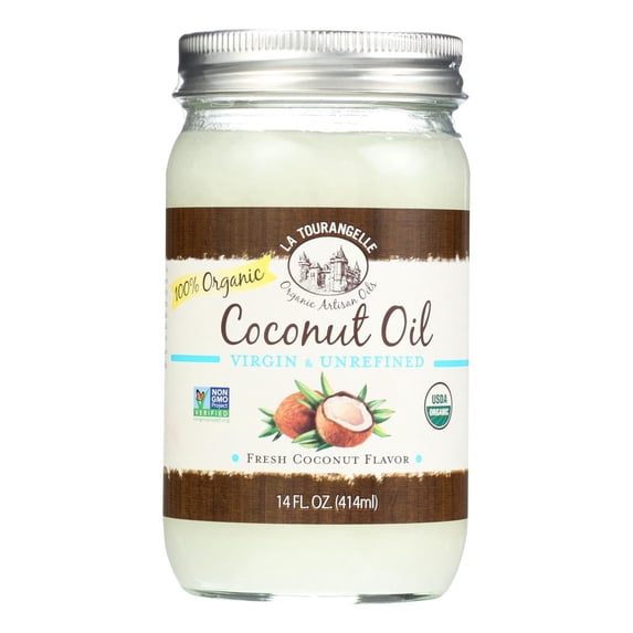 LA TOURANGELLE - Organic Virgin Coconut Oil for Cooking and Skincare - 14 fo, Case of 6