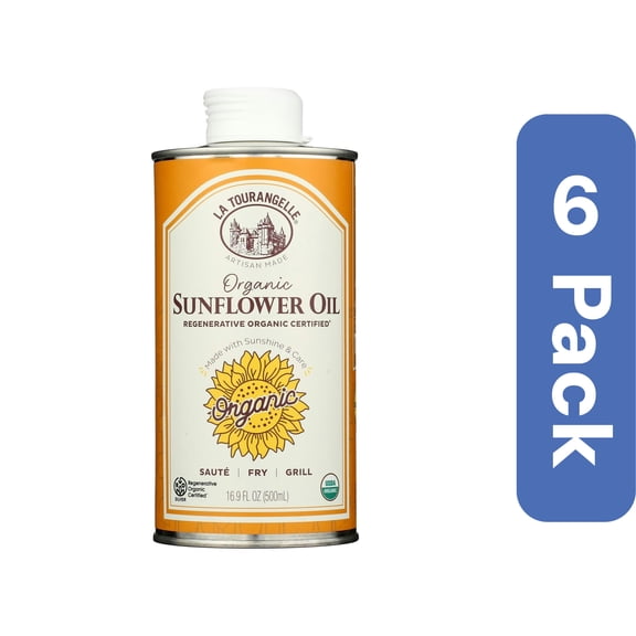 La Tourangelle Organic Regenerative Sunflower Oil 16.9 fl oz (Pack of 6)