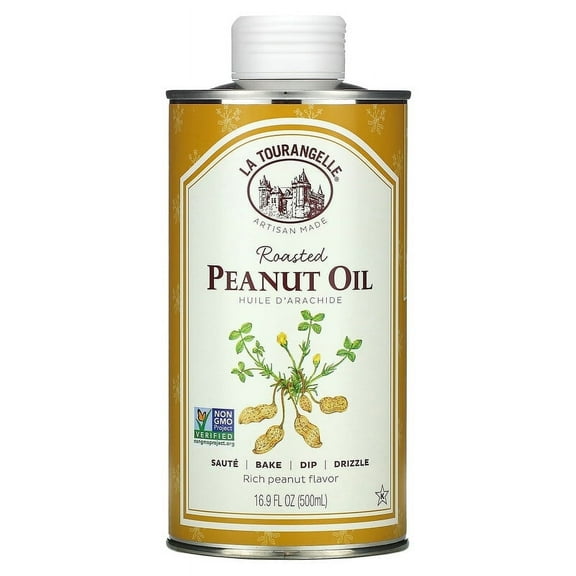La Tourangelle, Roasted Peanut Oil, 16.9 fl oz (500 ml) Pack of 3
