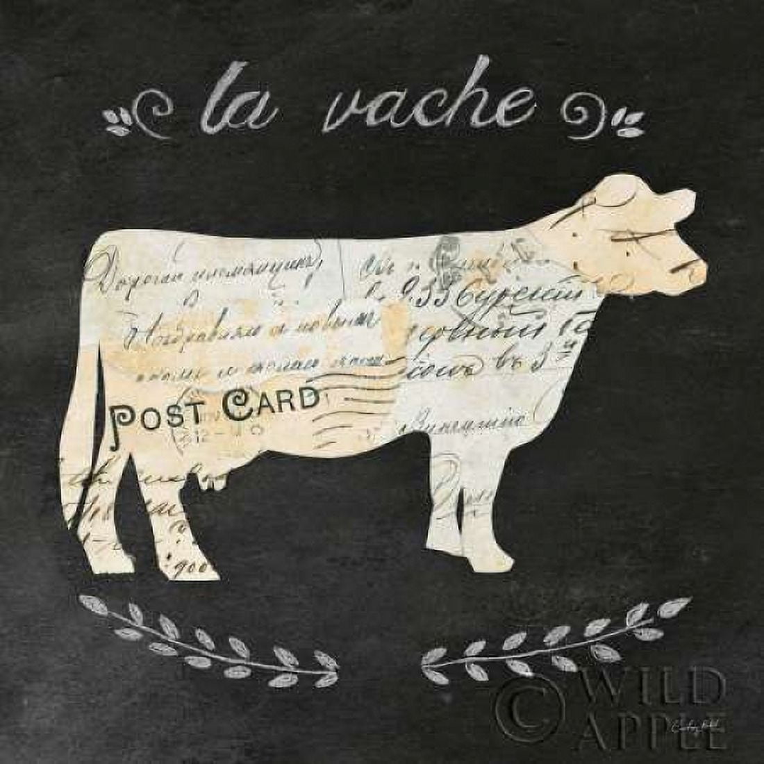 La Vache Cameo Sq Canvas Art - Courtney Prahl (24 x 24)
