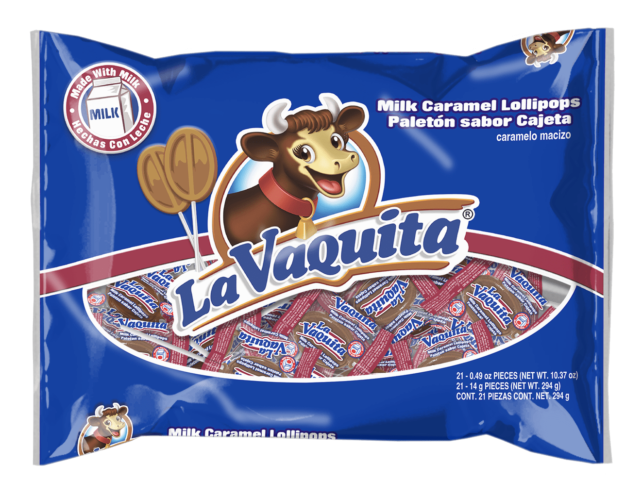 Canel's La Vaquita Milk Caramel Lollipop 10.37 oz. Bag