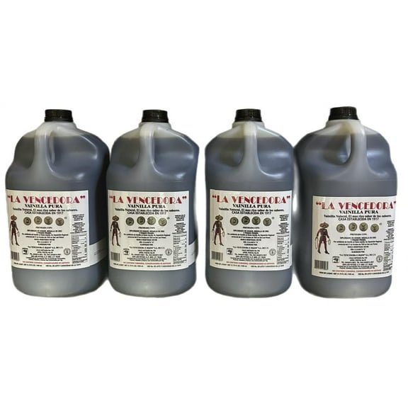 La Vencedora 1 Gallon 4 Liters Pure Mexican Vanilla Vainilla Extract From Mexico (4 Pack)