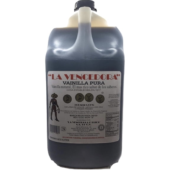La Vencedora 1 Gallon 4 Liters Pure Mexican Vanilla Vainilla Extract From Mexico by La Vencedora
