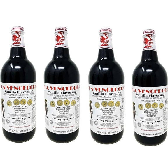 La Vencedora Mexican Vanilla Extract 31.78oz Each 4 Glass Bottles Product From Mexico