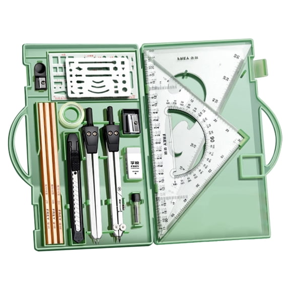 La Vestmon Compass Set 16X Math Geometry Kit Drawing Tools with Storage Box Compass Graphic Drafting Supplies for School Students
