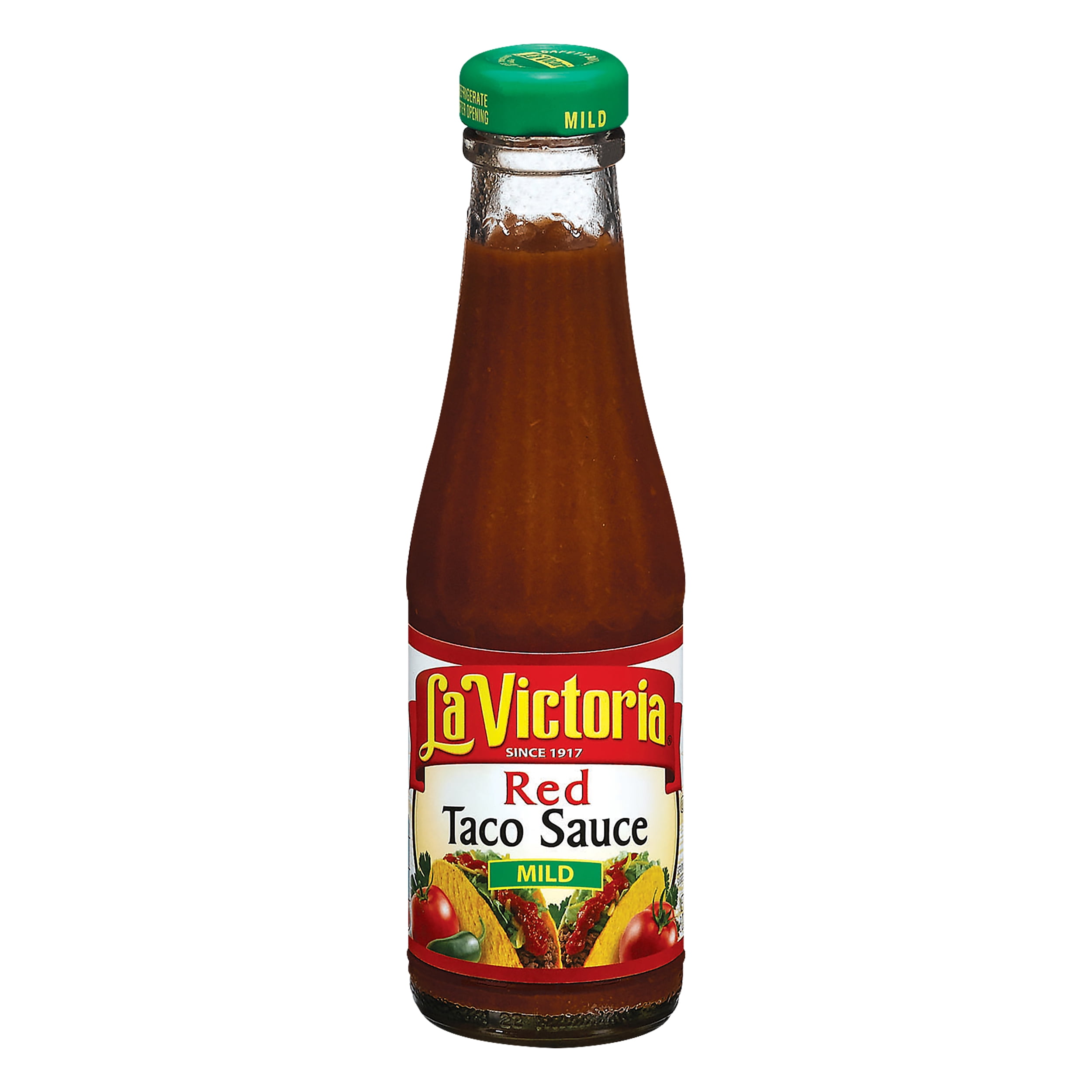 La Victoria Mild Red Taco Sauce - 8 Ounce Glass Bottles (Pack Of 12), Gluten Free, Kosher