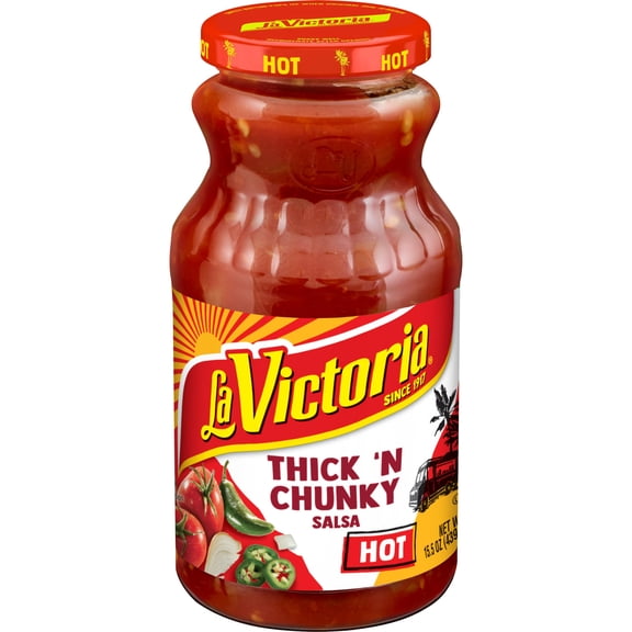 La Victoria - Salsa Thick & Chunky Hot - 15.5 Oz, Case of 12