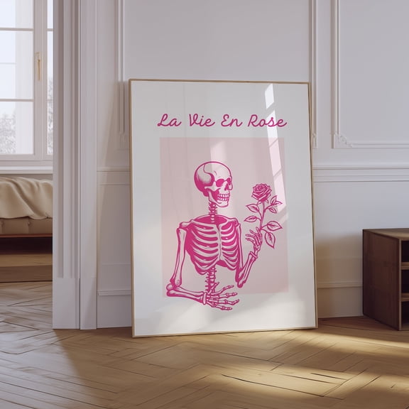 La Vie En Rose Coquette Quote Poster, Unframed Size 8x12