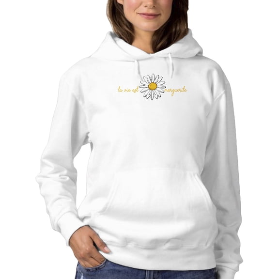 La Vie Est Marguerita Hoodie Women - Women Hoodie, White, 3XL