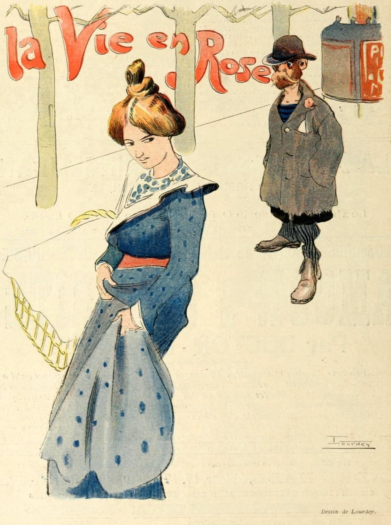La Vie en Rose 1903 Canvas Art - Maurice Lourdey (18 x 24)