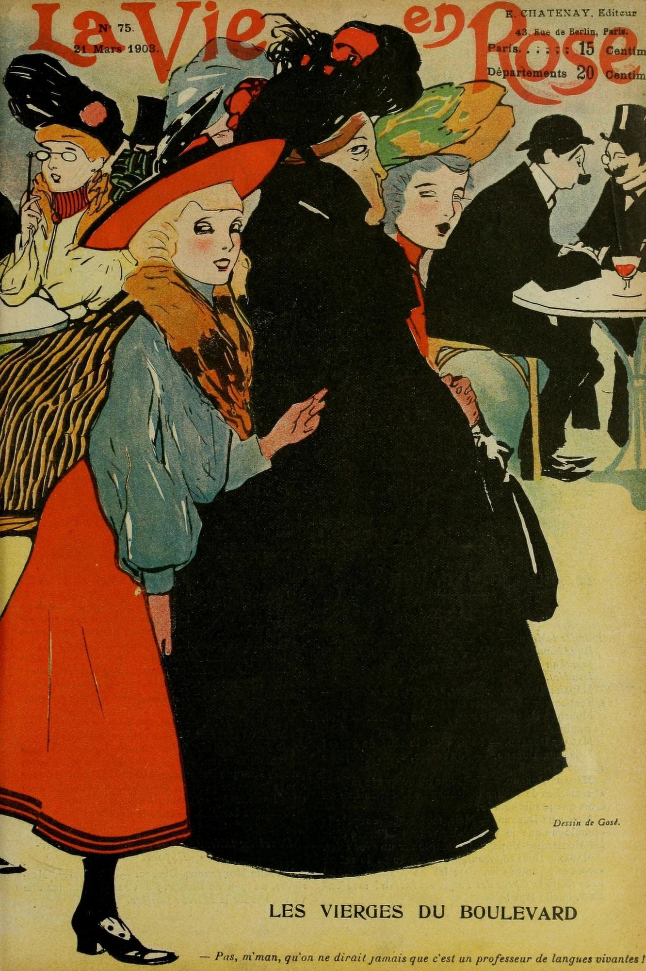 La Vie en Rose 1903 Les Vierges du Boulevard Canvas Art - Francisco Javier Gos (24 x 36)