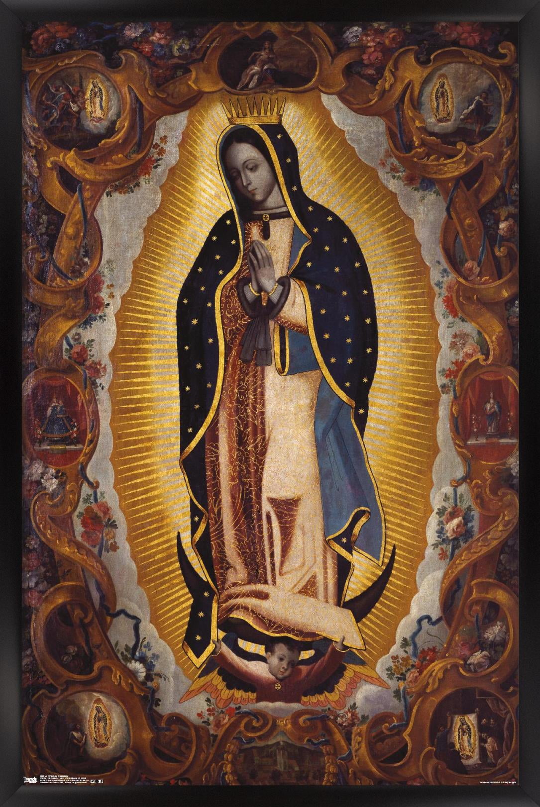 La Virgen De Guadalupe Wall Poster, 14.725" x 22.375", Framed