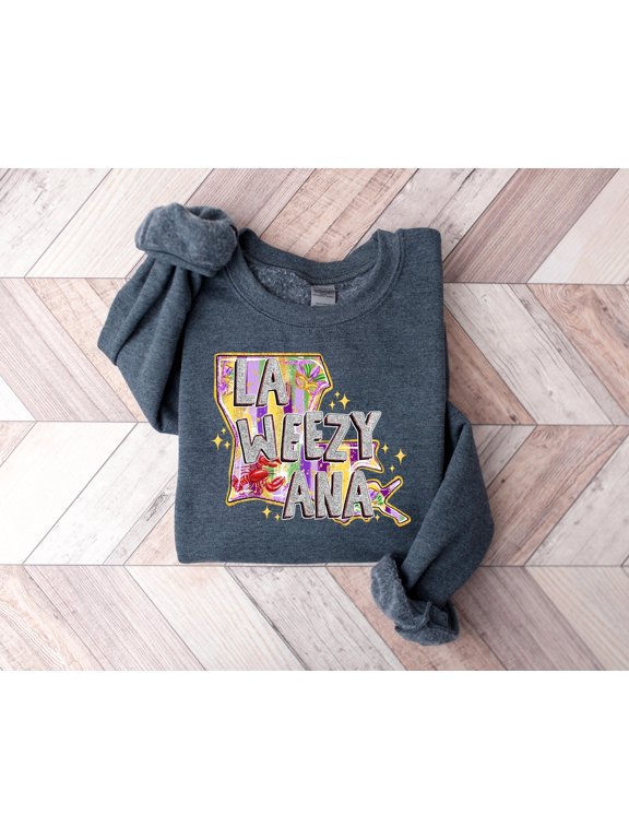La Weezy Ana Mardi Gras Louisiana Celebration Crewneck Sweatshirt