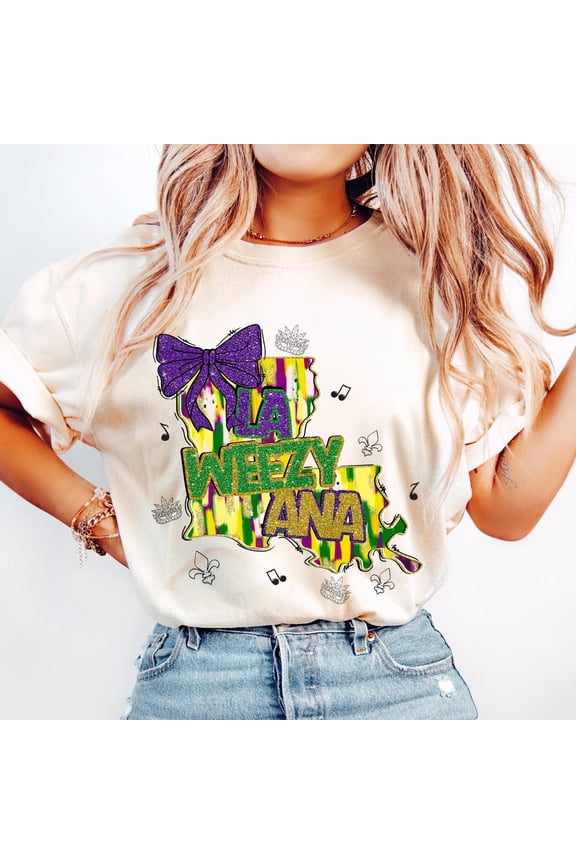 La Weezy Ana Mardi Gras Shirt, Fat Tuesday Shirt, Mardi Gras Louisiana Map Shirt, Mardi Gras Shirt, Mardi Gras Shirt