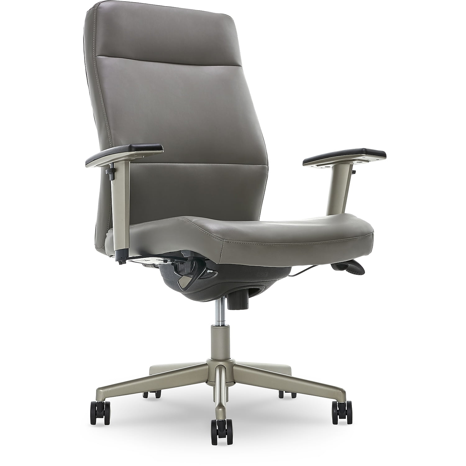 Gray Bonded Leather Adjustable Ergonomic Executive Chair