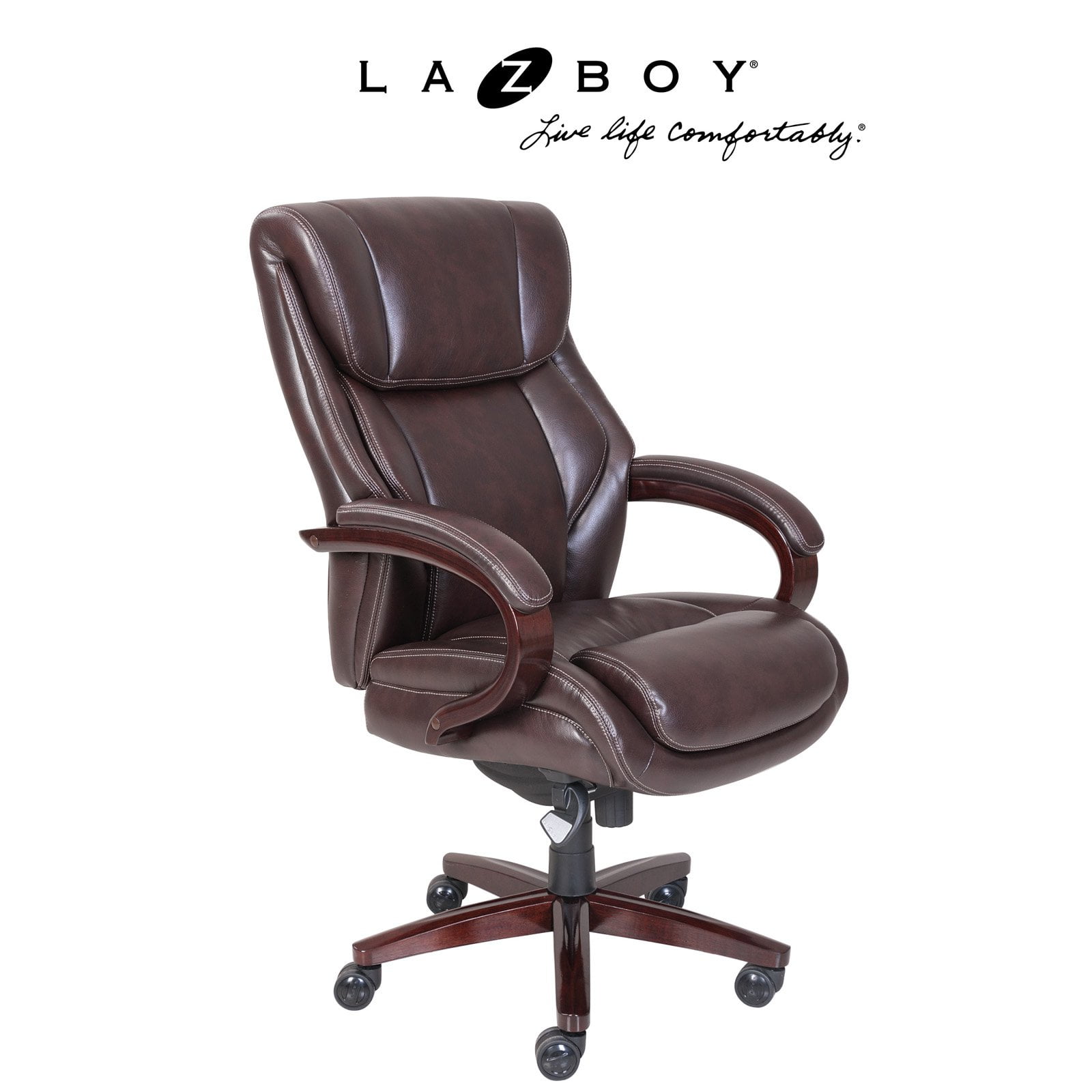 Brown Leather High Back Swivel Executive Office Chair
