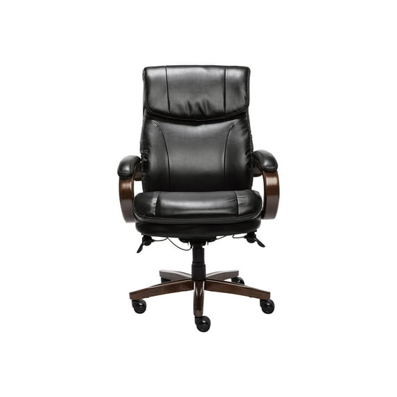 La-Z-Boy Big and Tall Trafford Executive Office Chair Black Bonded Leather