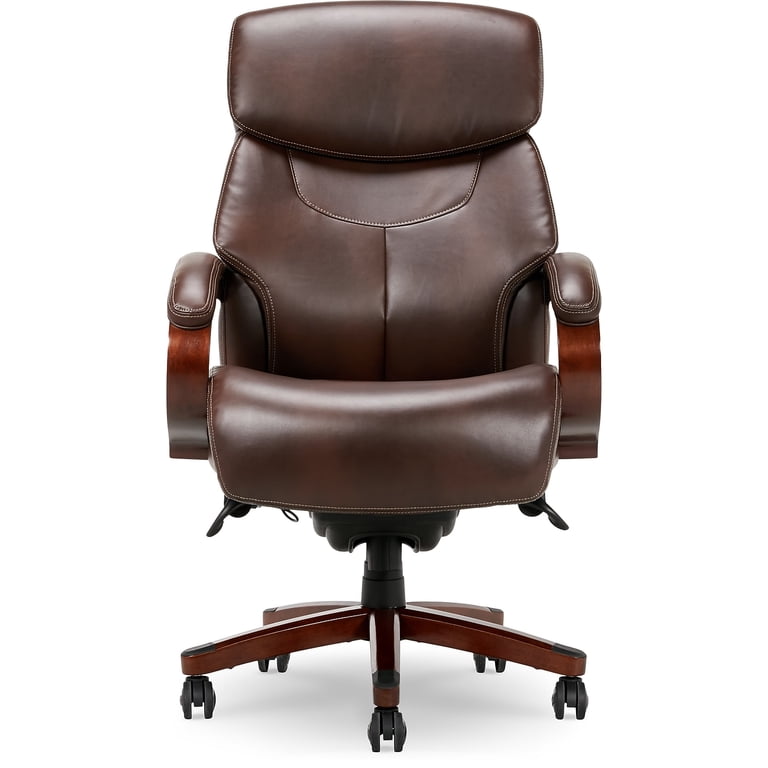 STAPLES La-Z-Boy Bradley Bonded Leather Executive Chair, Chestnut