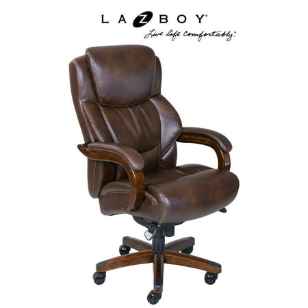 La-Z-Boy Delano Big & Tall Bonded Leather Executive Chair - Chestnut Brown