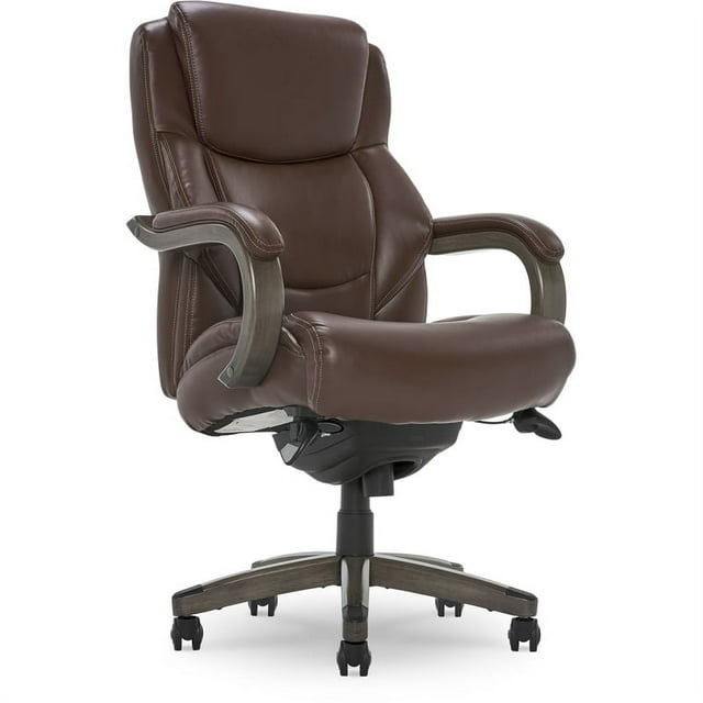 LaZBoy Delano Executive Office Chair Chestnut Brown Bonded Leather