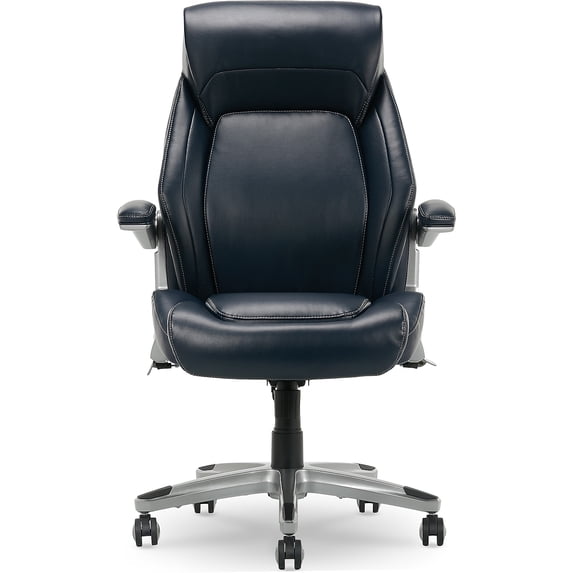 La-Z-Boy Meyer Ergonomic Bonded Leather Swivel Executive Chair Navy (60082-NVY)
