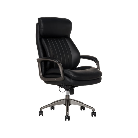 La-Z-Boy Nova High Back Modern Faux Leather Executive Office Chair in Black