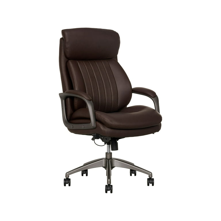 La-Z-Boy Nova Modern Faux Leather Executive Office Chair in Brown