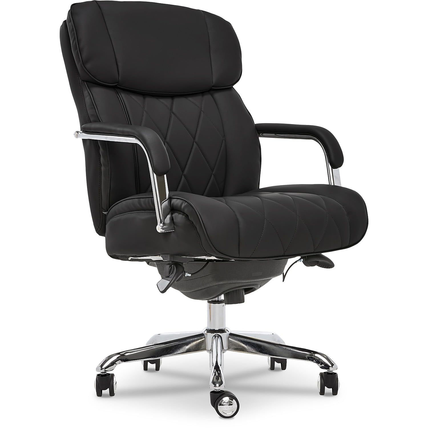 Sutherland Executive Black Bonded Leather Swivel Chair with Chrome Base