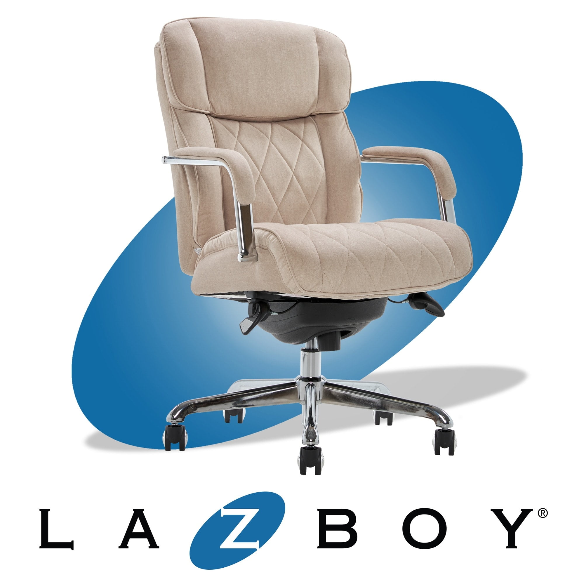 LaZBoy Sutherland Quilted Leather Executive Office Chair High Back