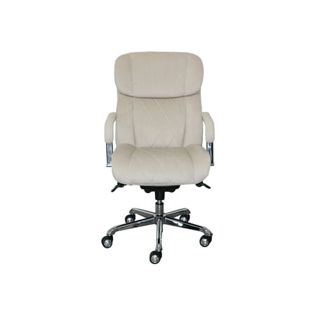 La-Z-Boy - Sutherland Fabric Office Chair - Cream/Polished Chrome