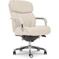 thumbnail image 1 of La-Z-Boy Sutherland Quilted Leather Executive Office Chair Ivory Bonded Leather, 1 of 9