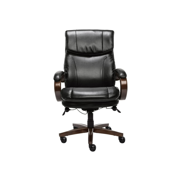 La-Z-Boy Chair - Black Faux Leather Seat - Black Faux Leather Back - High Back - Black - Armrest - 1 Each La-Z-Boy Chair - Black Faux Leather Seat - Black Faux Leather Back - High Back - Black - Armrest - 1 Each