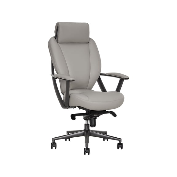 La-Z-Boy Vannes Ergonomic Polyurethane Swivel Executive Chair Gray (60101-GRY)